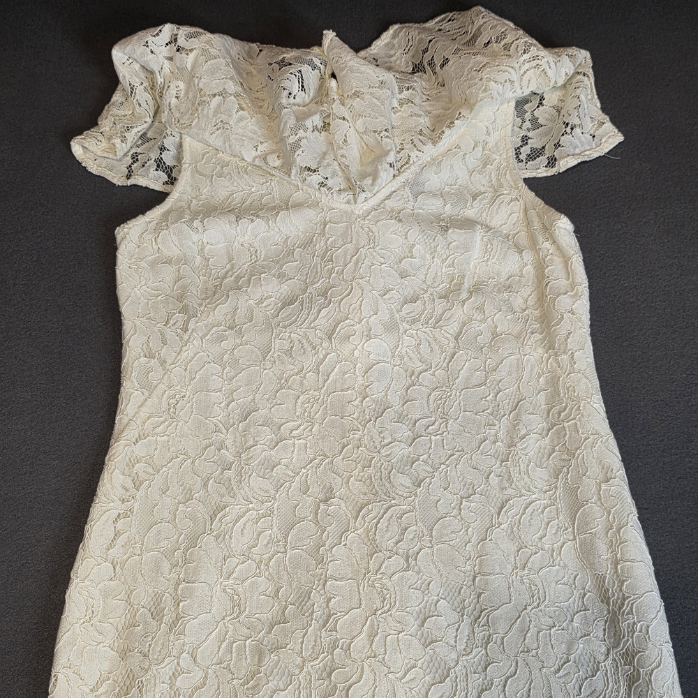 Lauren Ralph Lauren White Lace Dress Short Sz 8 Lined Chic Cocktail Prom Preppy - Picture 5 of 13